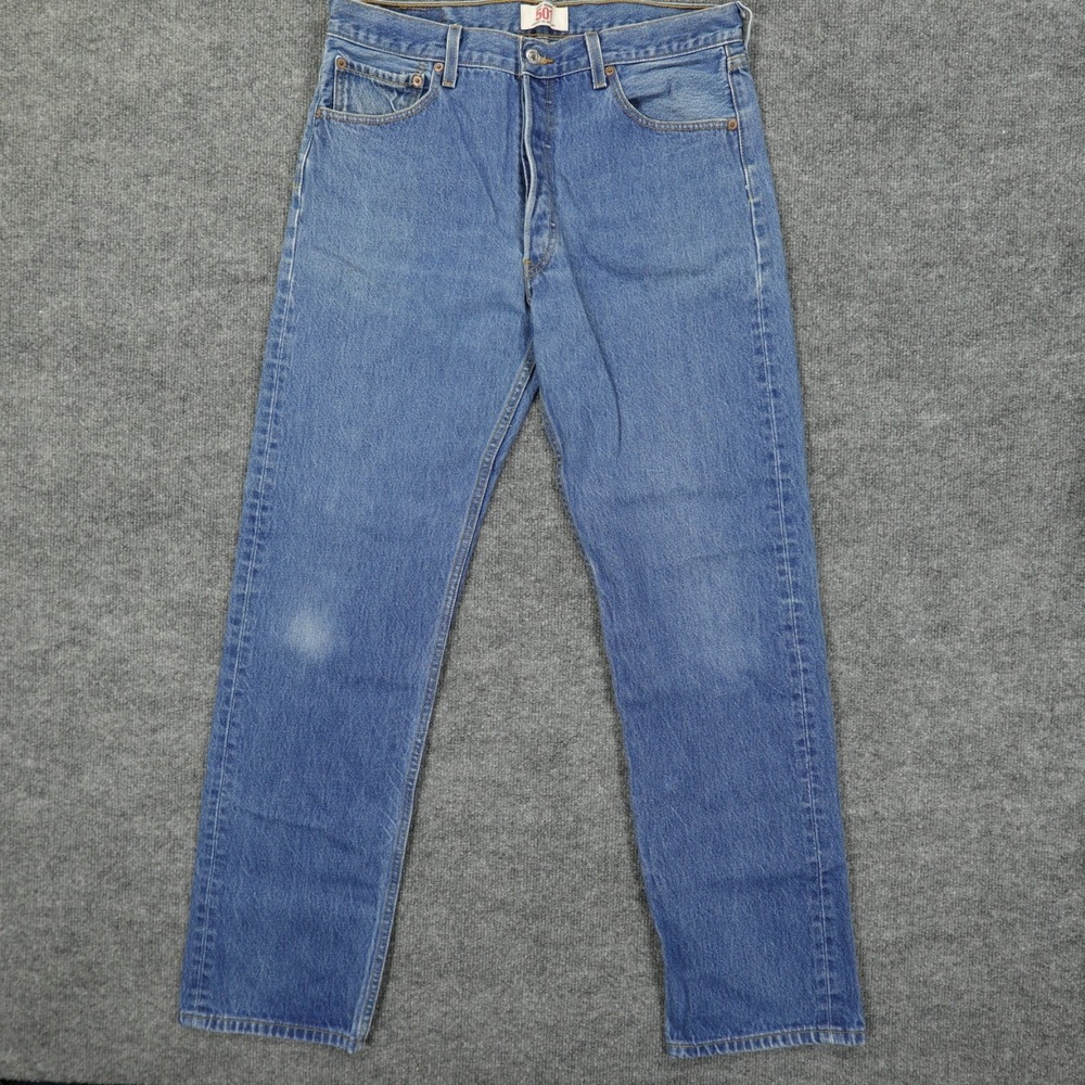 Vintage Levi's 501 Jeans Men 35x36 Blue Original Fit Straight Leg Button Fly Y2K